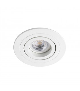 1 Light Round Tiltable Recessed Spotlight White, GU10 - 2