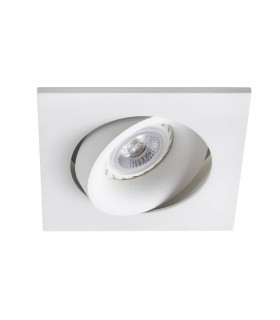 1 Light Square Tiltable Recessed Spotlight White, GU10 - 2