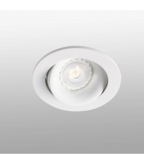 1 Light Round Tiltable Recessed Spotlight White, GU10 - 1