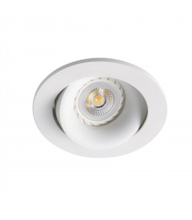 1 Light Round Tiltable Recessed Spotlight White, GU10 - 2
