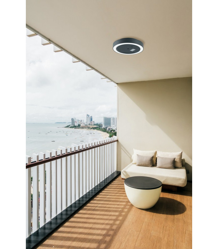 ZOOM LED Flush Ceiling Light Anthracite IP54 1800lm 4000K 30x5.5cm-4