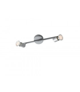 SPOT LED 2 Light Twin Adjustable Spotlight Silver 400lm 2700K 35x15cm