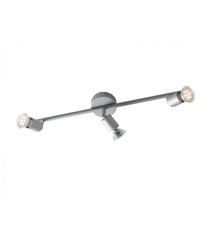 SPOT LED 3 Light Adjustable Spotlight Bars Silver 400lm 2700K 55x15cm