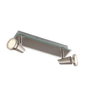 SPOT LED 2 Light Twin Adjustable Spotlight Nickel 400lm 2700K 29x12x7cm-1