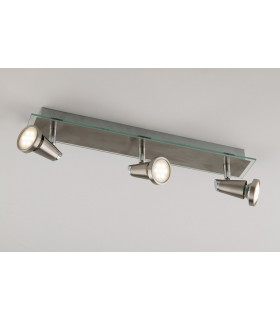 SPOT LED 3 Light Adjustable Spotlight Bars Nickel 400lm 2700K 46x12x7cm-2