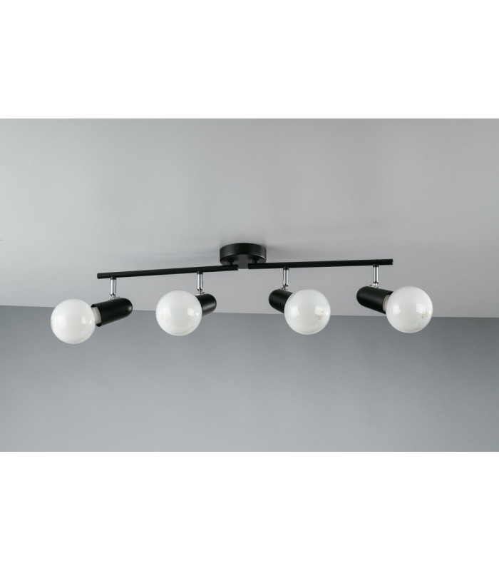 SPOT 4 Light Adjustable Spotlight Bars Black 68x14x10cm