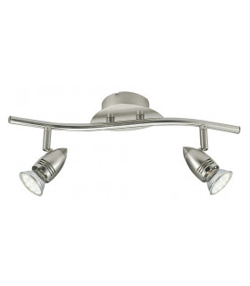 SPOT LED 2 Light Twin Adjustable Spotlight Nickel 400lm 2700K 39x12cm