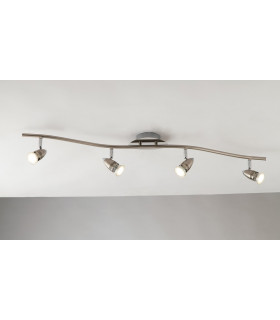 SPOT LED 4 Light Adjustable Spotlight Bars Nickel 400lm 2700K 94.5x16.5cm-2