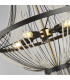 Baguette 5 Light Pendant Black With Satin Brass-3