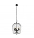 Shower 5 Light Pendant Black Finish Metal Clear Crystal-1