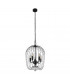 Shower 5 Light Pendant Black Finish Metal Clear Crystal-2
