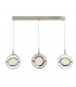 Gyroscope 3 Light LED Ring Bar Pendant Chrome Crystal Sand 3000K-1