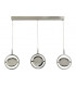 Gyroscope 3 Light LED Ring Bar Pendant Chrome Crystal Sand 3000K-2
