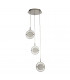 Gyroscope 3 Light Mu Lighti Drop LED Ring Pendant Chrome Crystal Sand 3000K-2