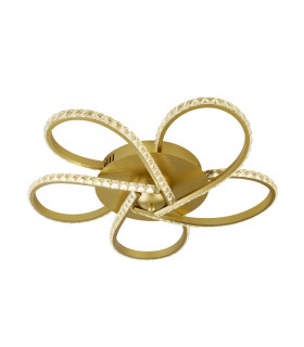 Daisy 5 Light LED Flush Fitting Gold Clear Crystals 4000K-1