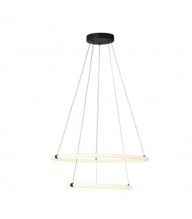 Revolve 2 Light LED Ring Pendant Matt Black 3000K-1