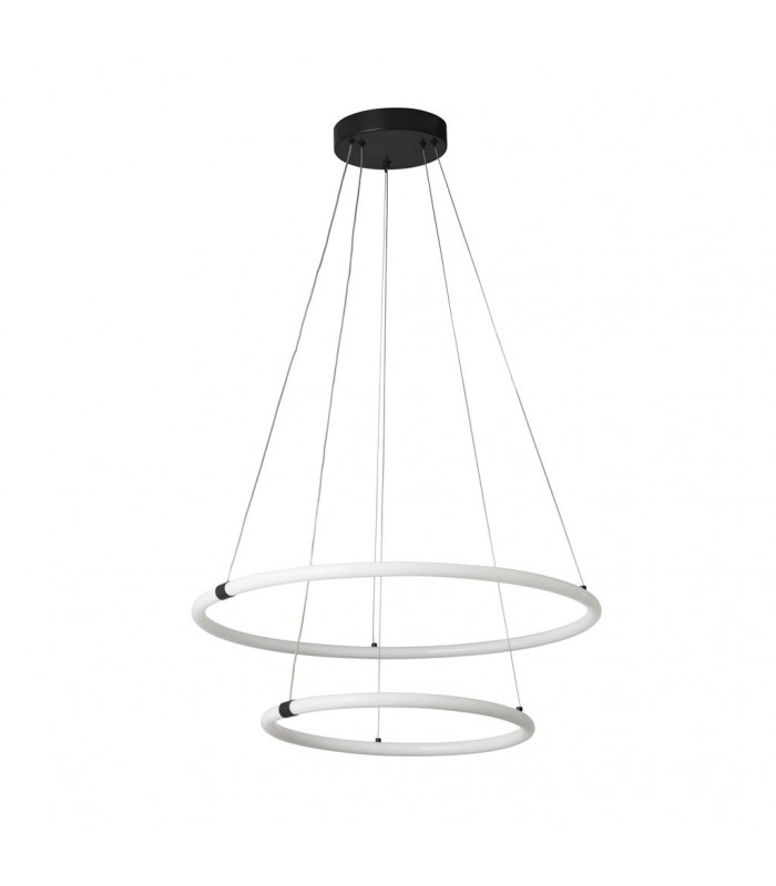 Revolve 2 Light LED Ring Pendant Matt Black 3000K-2