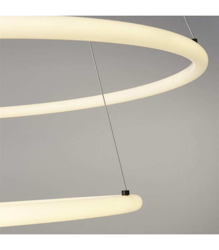Revolve 2 Light LED Ring Pendant Matt Black 3000K-3