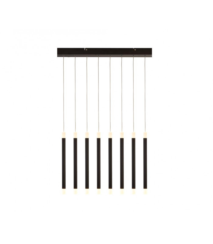 Wands 8 Light LED Bar Pendant Black 2700K-1