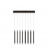 Wands 8 Light LED Bar Pendant Black 2700K-2