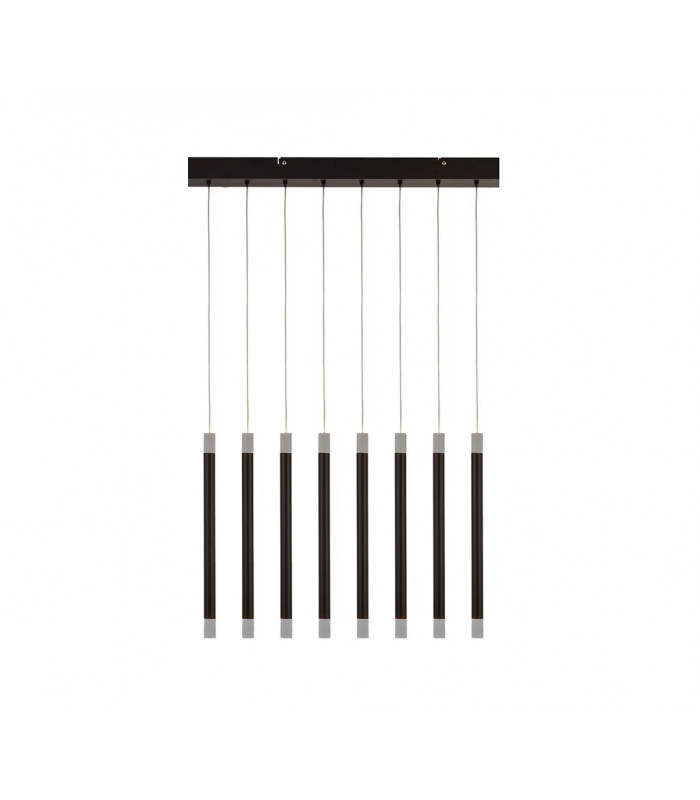 Wands 8 Light LED Bar Pendant Black 2700K-2