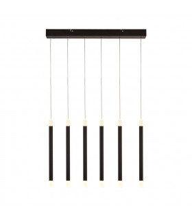 Wands 6 Light LED Bar Pendant Black 2700K-1