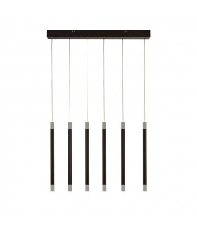 Wands 6 Light LED Bar Pendant Black 2700K-2