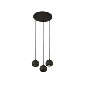 Eindhoven 3 Light Matt Black Mu Lighti Drop Pendant