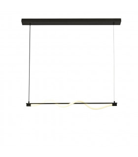 Serpent 1 Light LED Convertible To Semi Flush Pendant Black Acrylic 2700K-1