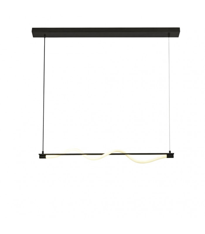 Serpent 1 Light LED Convertible To Semi Flush Pendant Black Acrylic 2700K-1