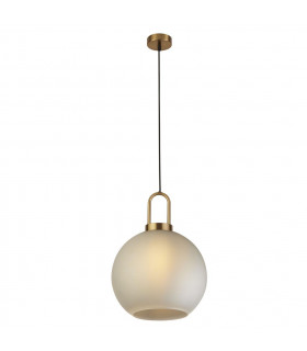 Snowdrop 1 Light Pendant Brass Acid Glass-1