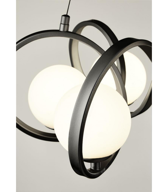 Twister 6 Light Pendant Matt Black Matt Opal Glass-2