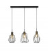 Melbourne 3 Light Cage Bar Pendant Black Antique Brass-1