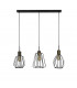 Melbourne 3 Light Cage Bar Pendant Black Antique Brass-2