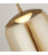 Lisbon 1 Light LED Pendant Satin Brass And Amber Glass 2700K-3