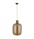 Barrel 1 Light Pendant Brass Amber Glass-2