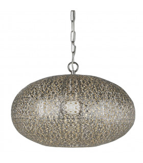 Fretwork 1 Light Pendant Shiny Nickel