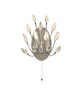 Peacock 2 Light Wall Light Crystal-1