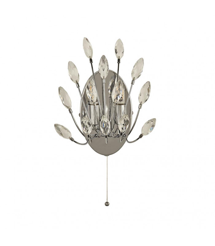 Peacock 2 Light Wall Light Crystal-2