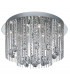 Beatrix 8 Light Ceiling Flush Chrome Twist Tubes And Clear Crystal Ball Drops