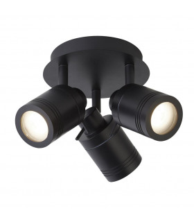 Samson 3 Light IP44 Bathroom Spot Plate Matt Black IP44-1