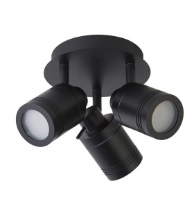Samson 3 Light IP44 Bathroom Spot Plate Matt Black IP44-2