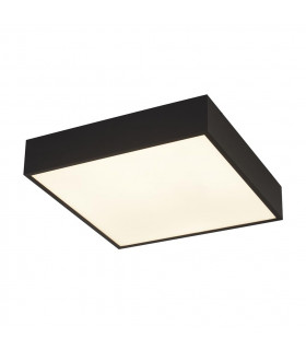 Zeus 1 Light Square Bathroom Ceiling Light Black 3000K IP44-1