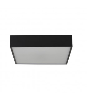 Zeus 1 Light Square Bathroom Ceiling Light Black 3000K IP44-2