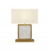 Clarendon 1 Light Table Lamp Tempered Glass Velvet Off White Shade Satin Brass-1