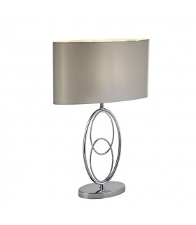 Loopy 1 Light Table Lamp Chrome White Shade-1