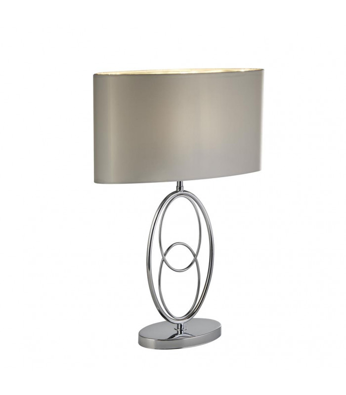 Loopy 1 Light Table Lamp Chrome White Shade-1