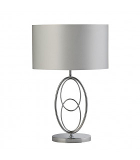 Loopy 1 Light Table Lamp Chrome White Shade-2