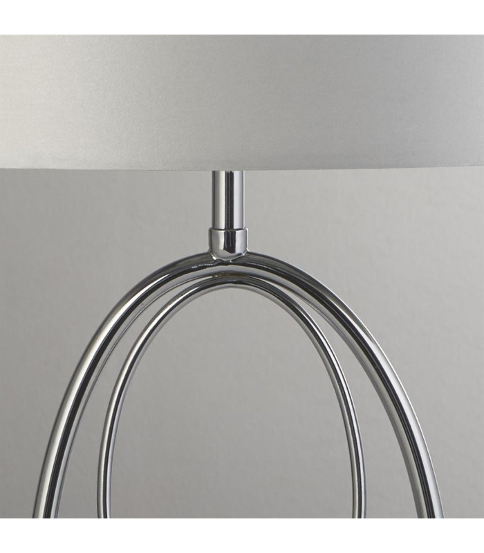 Loopy 1 Light Table Lamp Chrome White Shade-3