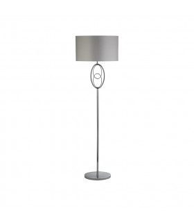 Loopy 1 Light Floor Lamp Chrome White Shade-2